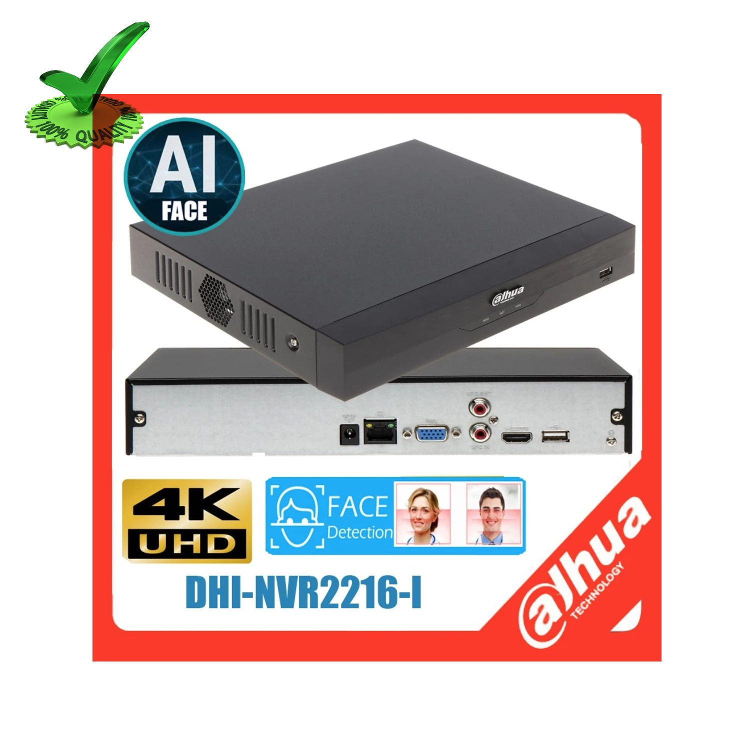 Dahua DHI-NVR2216-I 16ch 1U WizSense Network Video Recorder