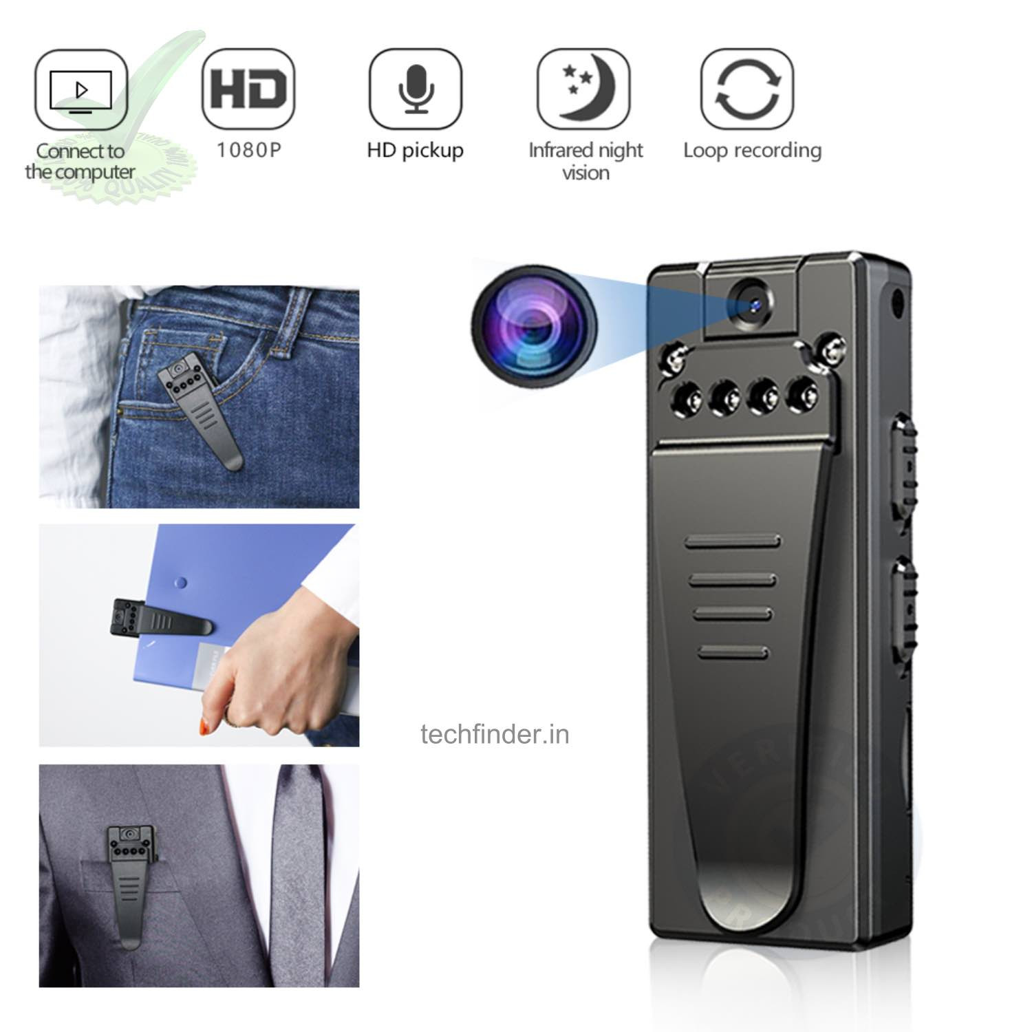 4K High Resolution Wearable Mini Hidden Portable Spy Camera